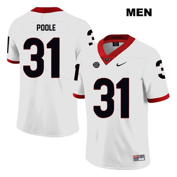 Georgia Bulldogs Men's William Poole #31 NCAA Legend Authentic White Nike Stitched College Football Jersey XQJ2756UX